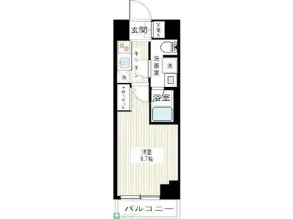 ARCOBALENO MUSASHIKOSUGI(1K/1階)の間取り写真