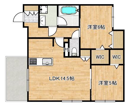 アノイエ 東棟(2LDK/3階)の間取り写真