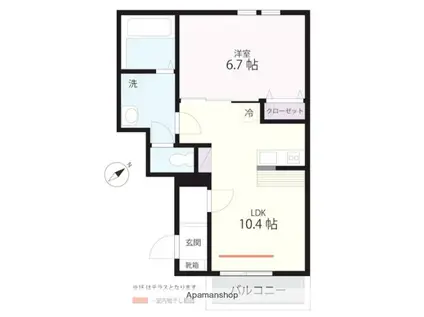 江ノ島電鉄線 和田塚駅 徒歩13分 3階建 築1年(1LDK/1階)の間取り写真