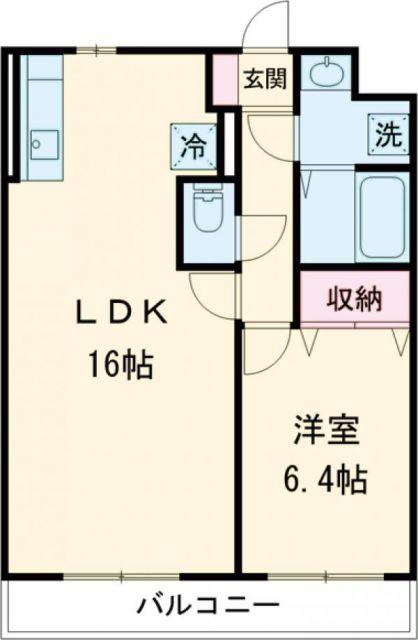 モアベリー(1LDK/5階)の間取り写真