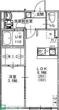 KEIAI RESIDENCE 大和田III(1LDK/1階)の間取り写真