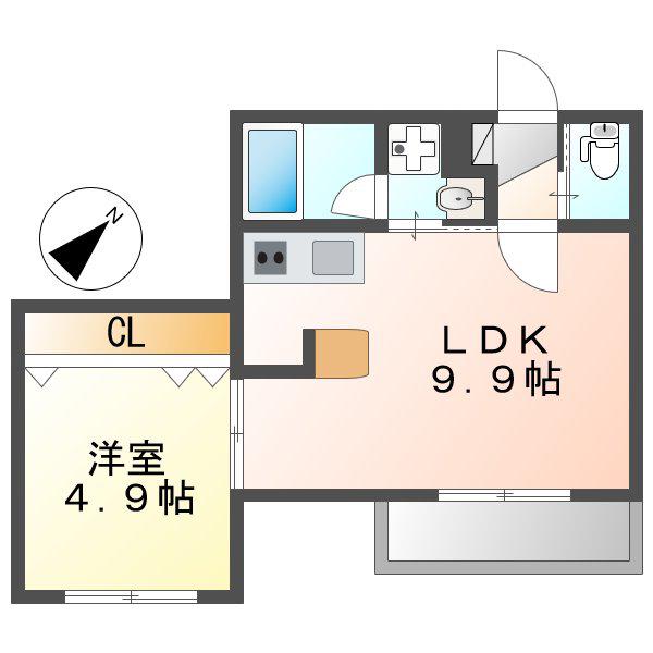 EVER GARDEN千種 II(1LDK/3階)の間取り写真