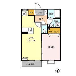 フジコーコ波木A(1LDK/2階)の間取り写真