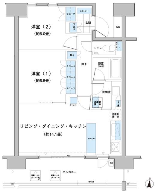 ガーデニエール砧レジデンス(1SLDK/9階)の間取り写真