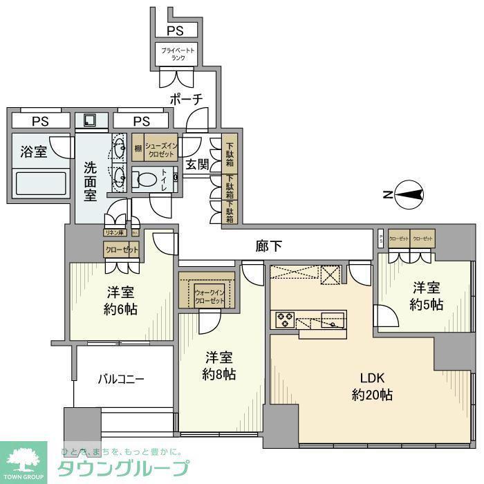 ワールドシティタワーズアクアタワー(3LDK/30階)の間取り写真