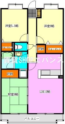 アンソレイエ(3LDK/4階)の間取り写真