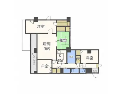 RAFILIA SAPPORO(4LDK/6階)の間取り写真