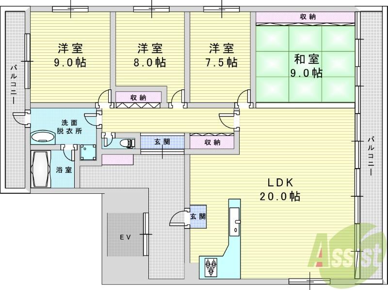 ARK21(4LDK/6階)の間取り写真
