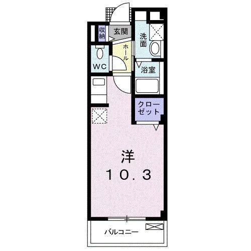 エステート・レイIII(ワンルーム/3階)の間取り写真