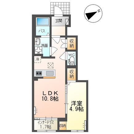 グランデールパレス(1LDK/1階)の間取り写真