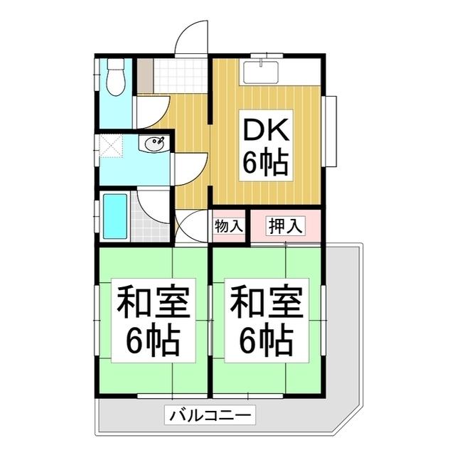 矢崎マンション(2DK/3階)の間取り写真