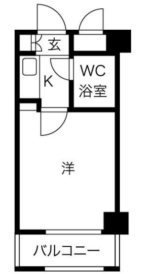 クリオ石川台壱番館(1K/4階)の間取り写真
