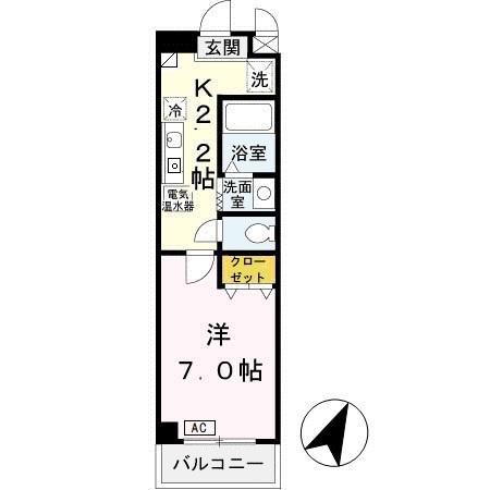 マグノリアパレス(1K/5階)の間取り写真