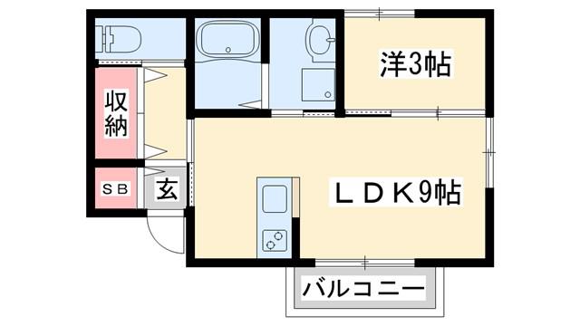SEAウエストII(1LDK/1階)の間取り写真
