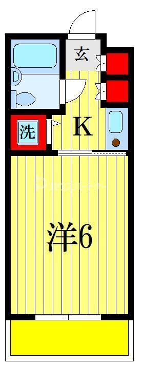 GARDEN COURT FUNABASHI(1K/4階)の間取り写真