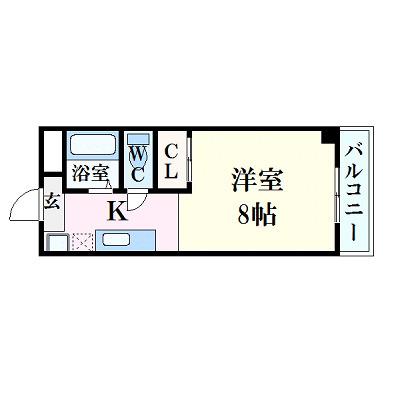 パルティール21(ワンルーム/2階)の間取り写真