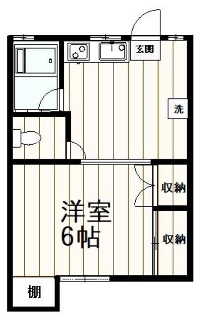 コーポ光栄(1DK/1階)の間取り写真
