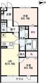 グリーヴィラ柱曙(2LDK/1階)の間取り写真