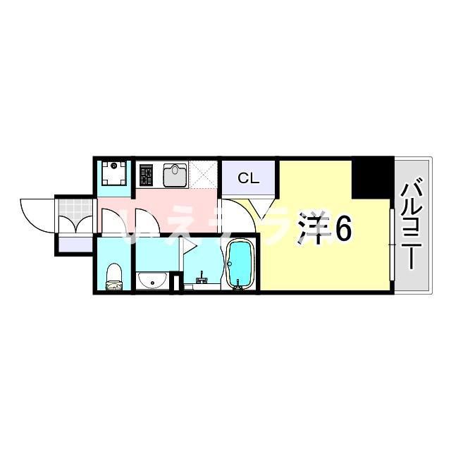 プレサンス兵庫駅前(1K/3階)の間取り写真