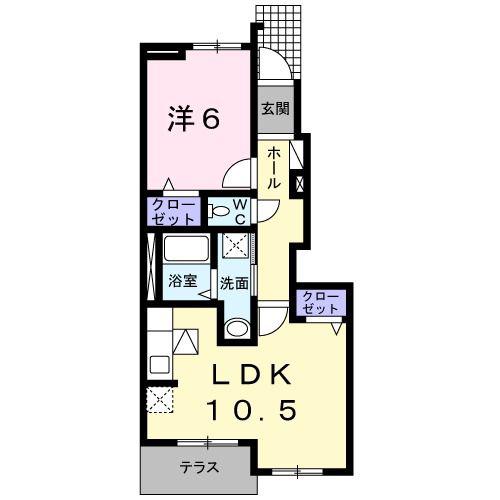 カーサブリランテ(1LDK/1階)の間取り写真