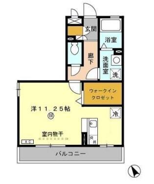 グランドステージ(ワンルーム/2階)の間取り写真