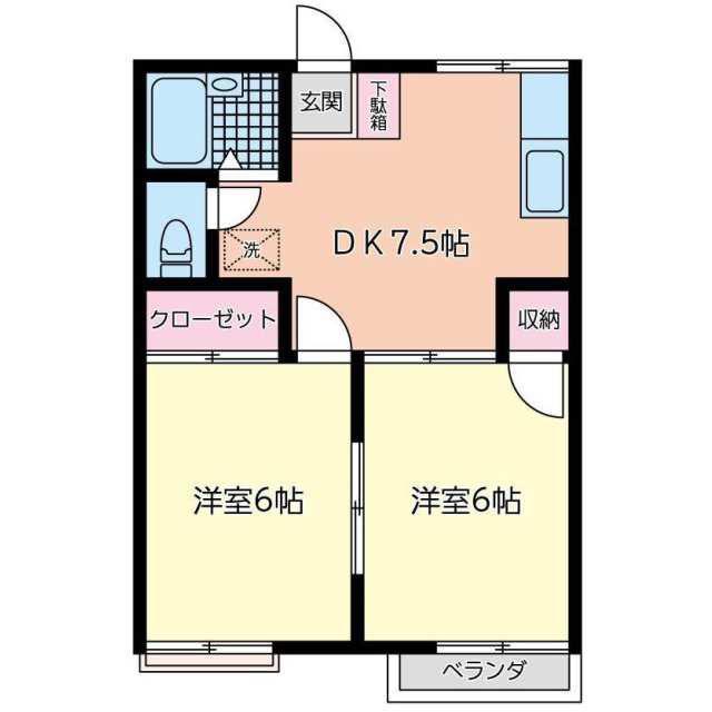 アネックス渋谷(2DK/1階)の間取り写真
