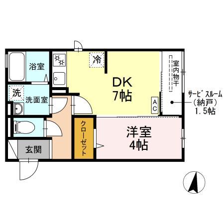 D-ROOM元町(1SDK/2階)の間取り写真