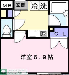 REM桜木町(1K/1階)の間取り写真