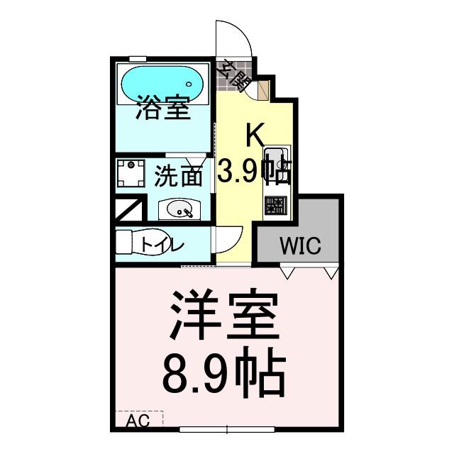 アイディール(1K/1階)の間取り写真