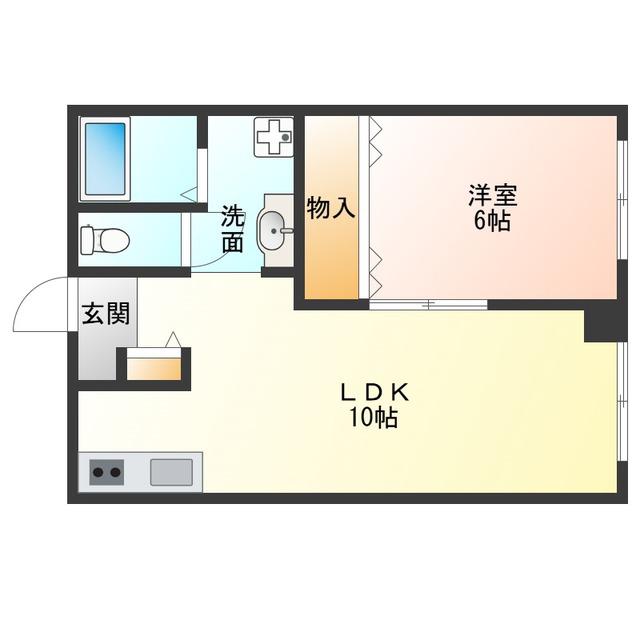 此花マンション(1LDK/3階)の間取り写真