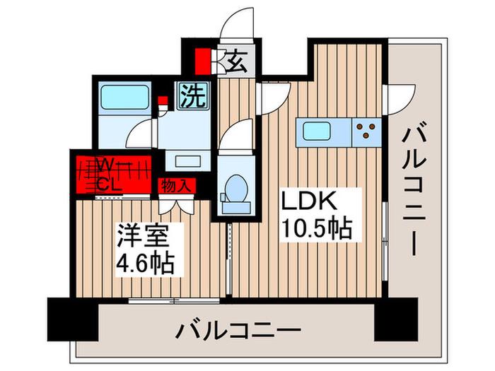 ザ・パークハビオ行徳駅前(1LDK/3階)の間取り写真