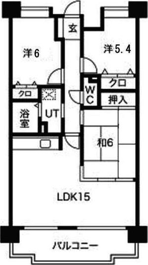 シティ・ライフグランヴィーネ星ヶ丘B棟(3LDK/9階)の間取り写真