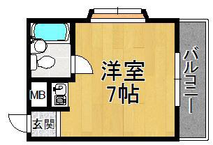 エクセルマンション(ワンルーム/3階)の間取り写真