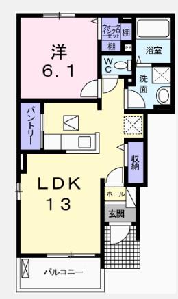 Y.R.M.レジデンス(1LDK/1階)の間取り写真