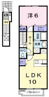 リヴィエール(1LDK/2階)の間取り写真