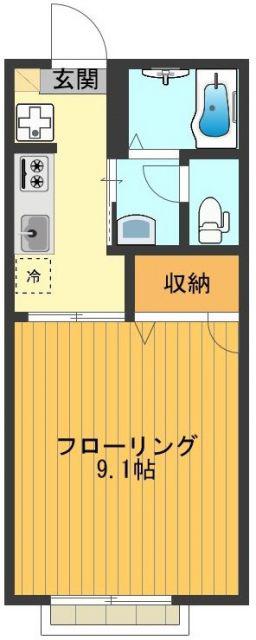 プラザコート II(1K/2階)の間取り写真