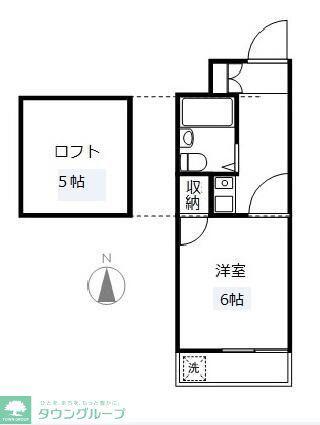 ペンションハウス コスモス21(1K/2階)の間取り写真