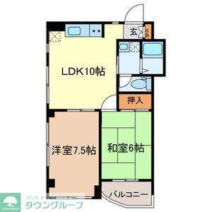 ブルーコート(2LDK/4階)の間取り写真