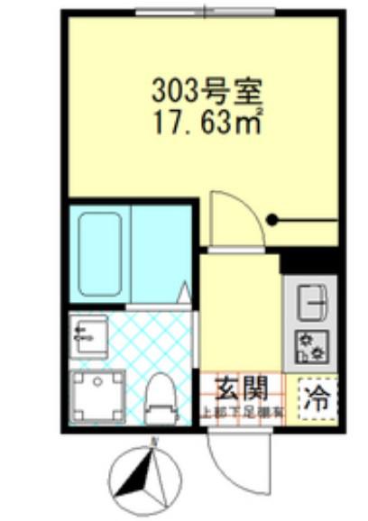 ブローテ四ツ木(1K/3階)の間取り写真