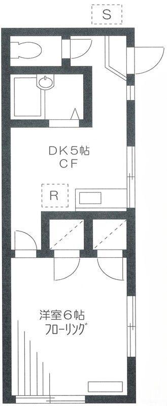 荏原ハイツ(1DK/1階)の間取り写真