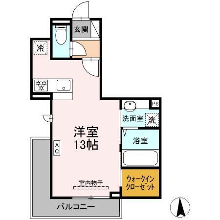 GRAND D-ROOM高宮中(ワンルーム/3階)の間取り写真