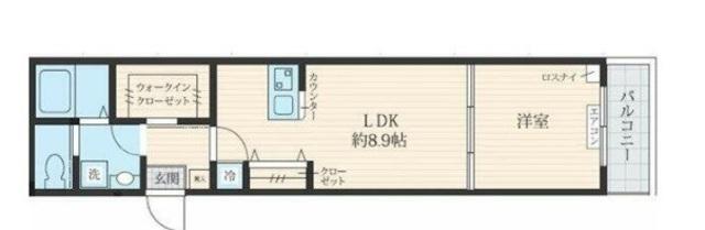 フォセット東日暮里(1LDK/3階)の間取り写真
