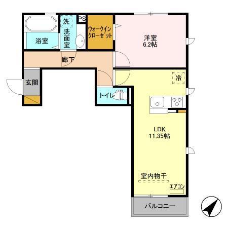 DROOM SAKURA.B(1LDK/3階)の間取り写真