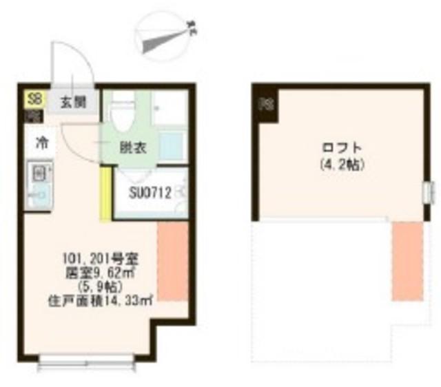 ラヴィ新小岩(ワンルーム/1階)の間取り写真