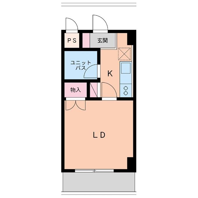 リバティープラザ東堀I(1K/6階)の間取り写真