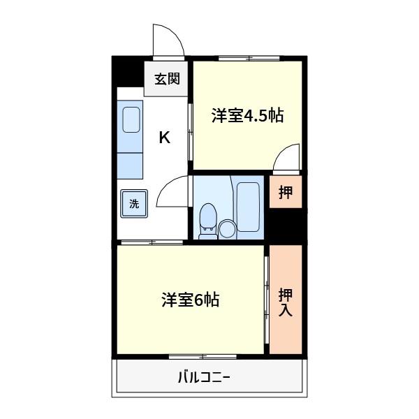 田中マンション(2K/2階)の間取り写真