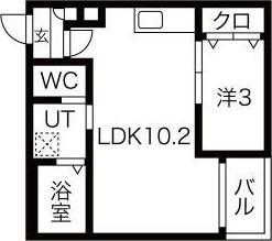 WARREN HARUTAI(1LDK/1階)の間取り写真