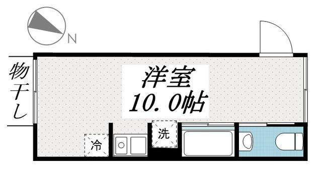 ピーエスアール北小金(ワンルーム/1階)の間取り写真