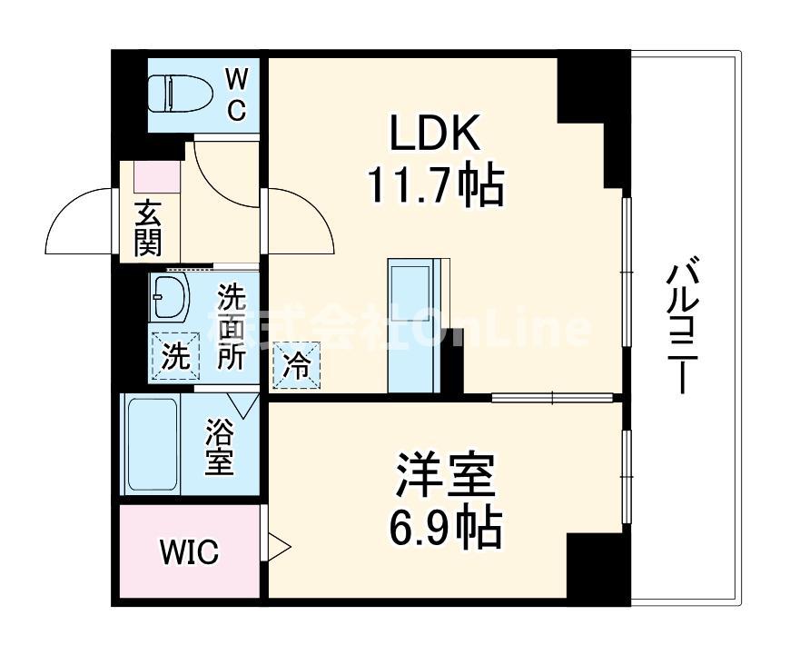 ムーンヒルズ大阪(1LDK/7階)の間取り写真