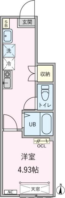 エクセルコート桜台(1K/1階)の間取り写真